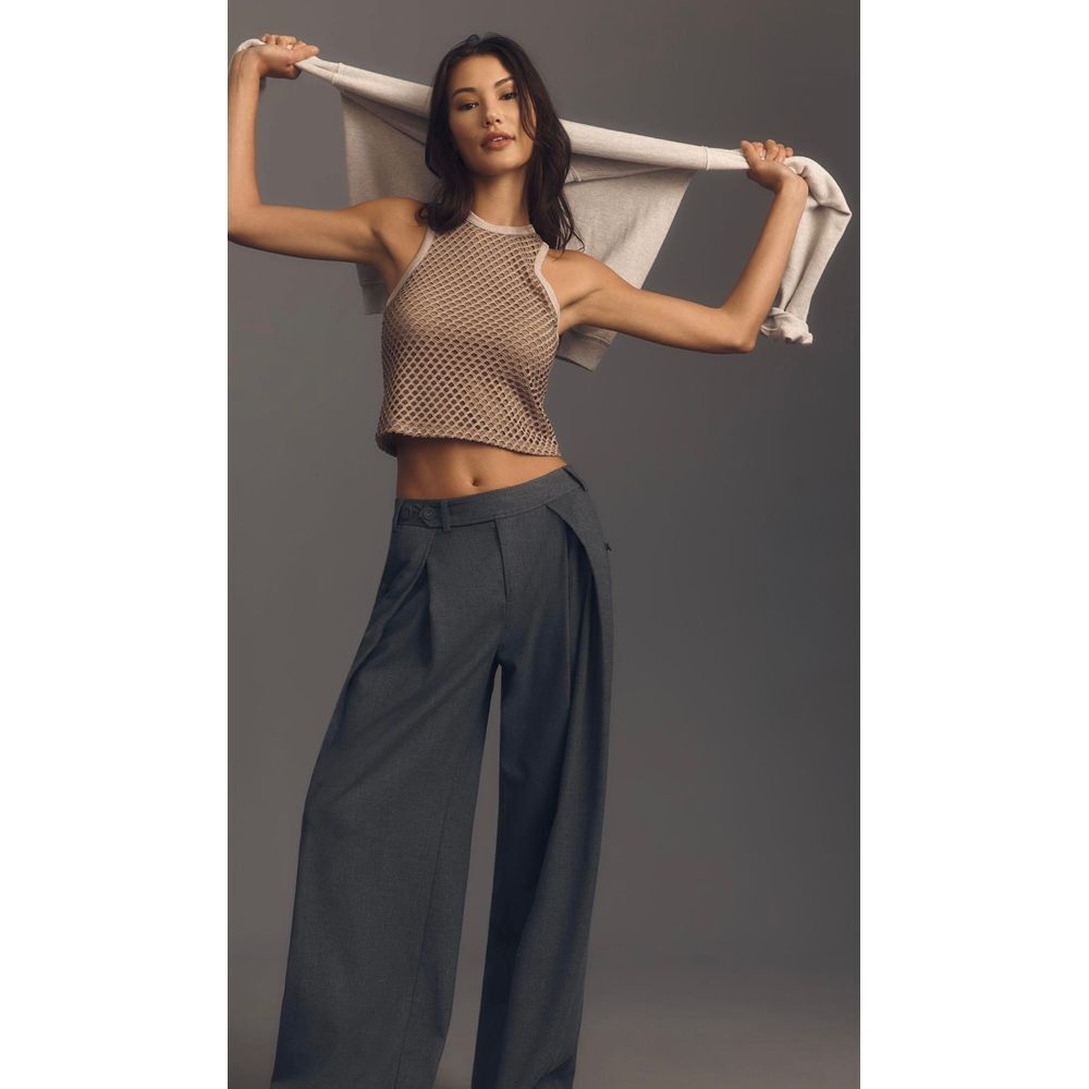Anthropologie Mesh Tank‎ in "Mauve" Tan Nude Size XS